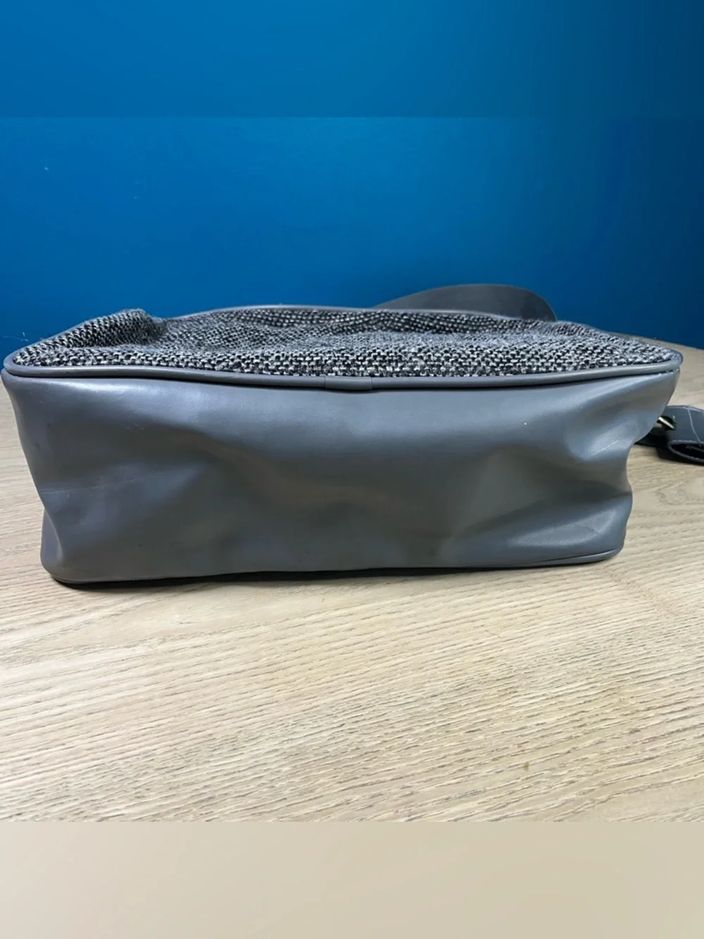 Oscar De La Renta Vintage 80s Travel Bag Gray Tweed Carry On Luggage